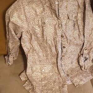 Cheetah print Gold and White blouse